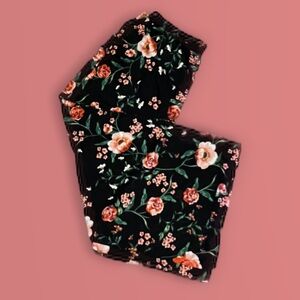 Plus floral wide leg pants